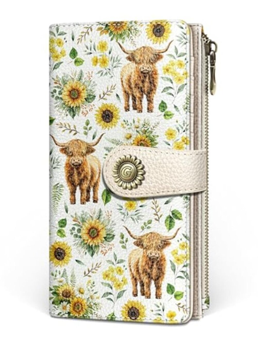 New Highland Cow Womens Wallet RFID, Cute Credit Card Holder Bifold
